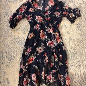 Floral Black Dress
